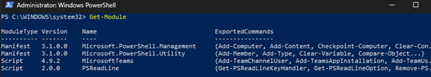 Get=module cmdlet