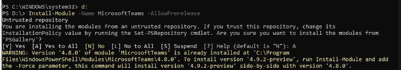 Install module cmdlet 